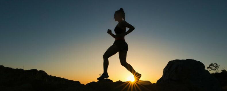 Woman running outdoors